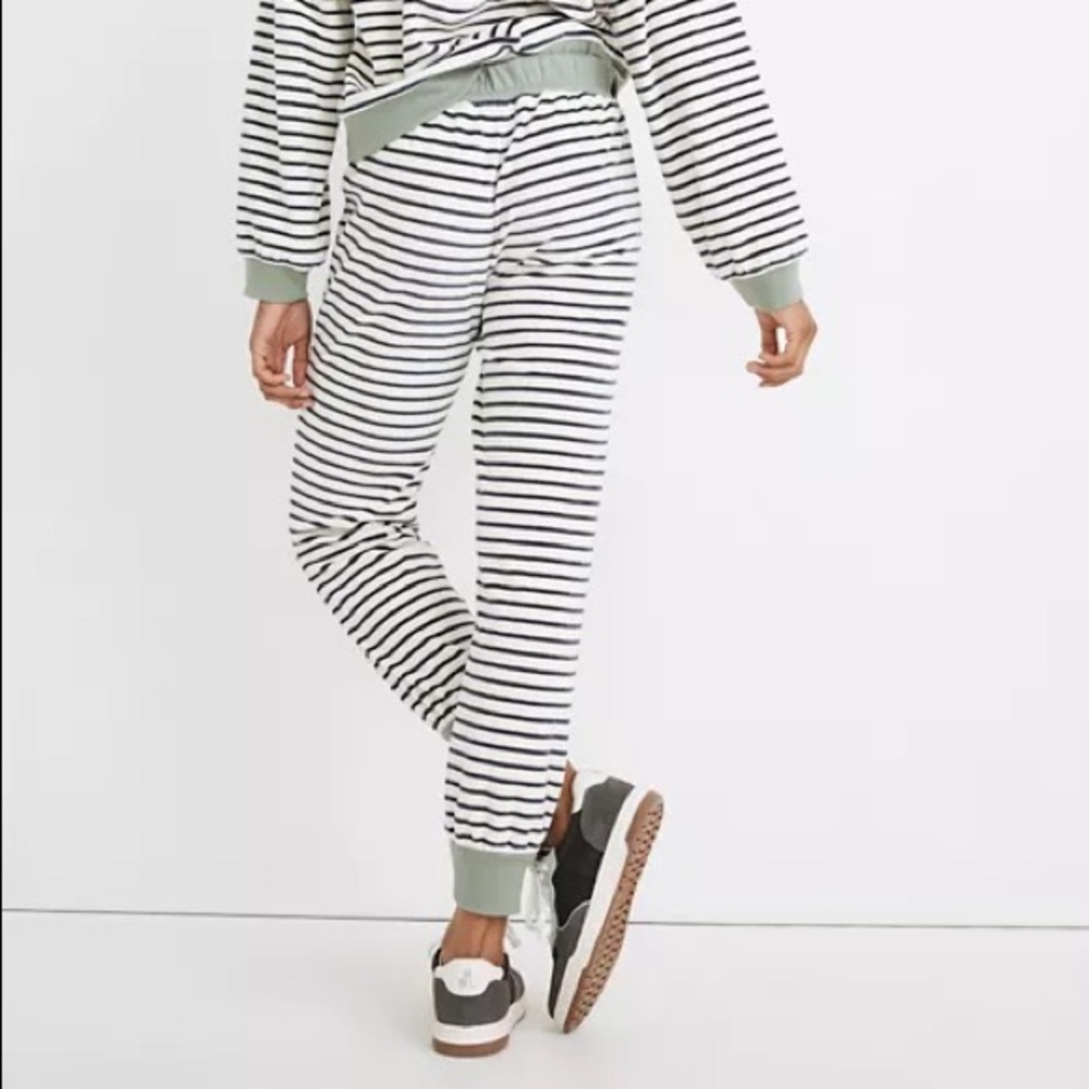 NWT! Madewell MWL Velour Slim Joggers Stripe (size small)